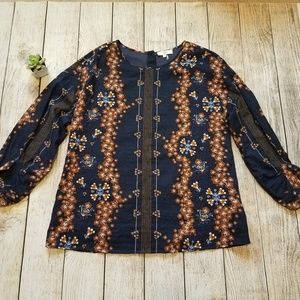 Entro 3/4 Sleeve Blouse Button Back Detail NWOT D